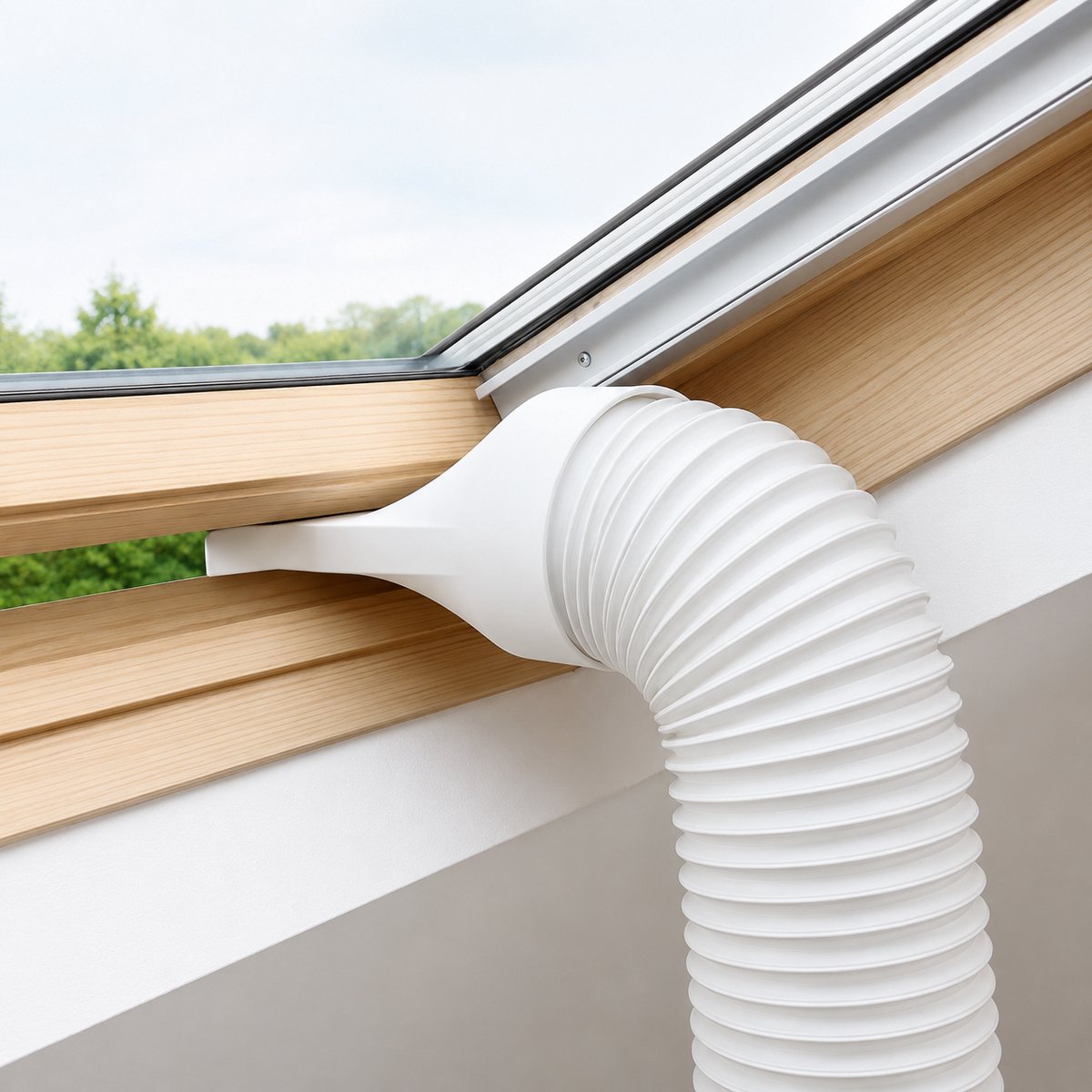 Airco-adapter Ø150 mm – Geschikt voor Velux dakraam – Koppelstuk voor mobiele airco met flexibele slang van Ø150 mm buitendiameter – Warmteafvoer via raam — afbeelding 5
