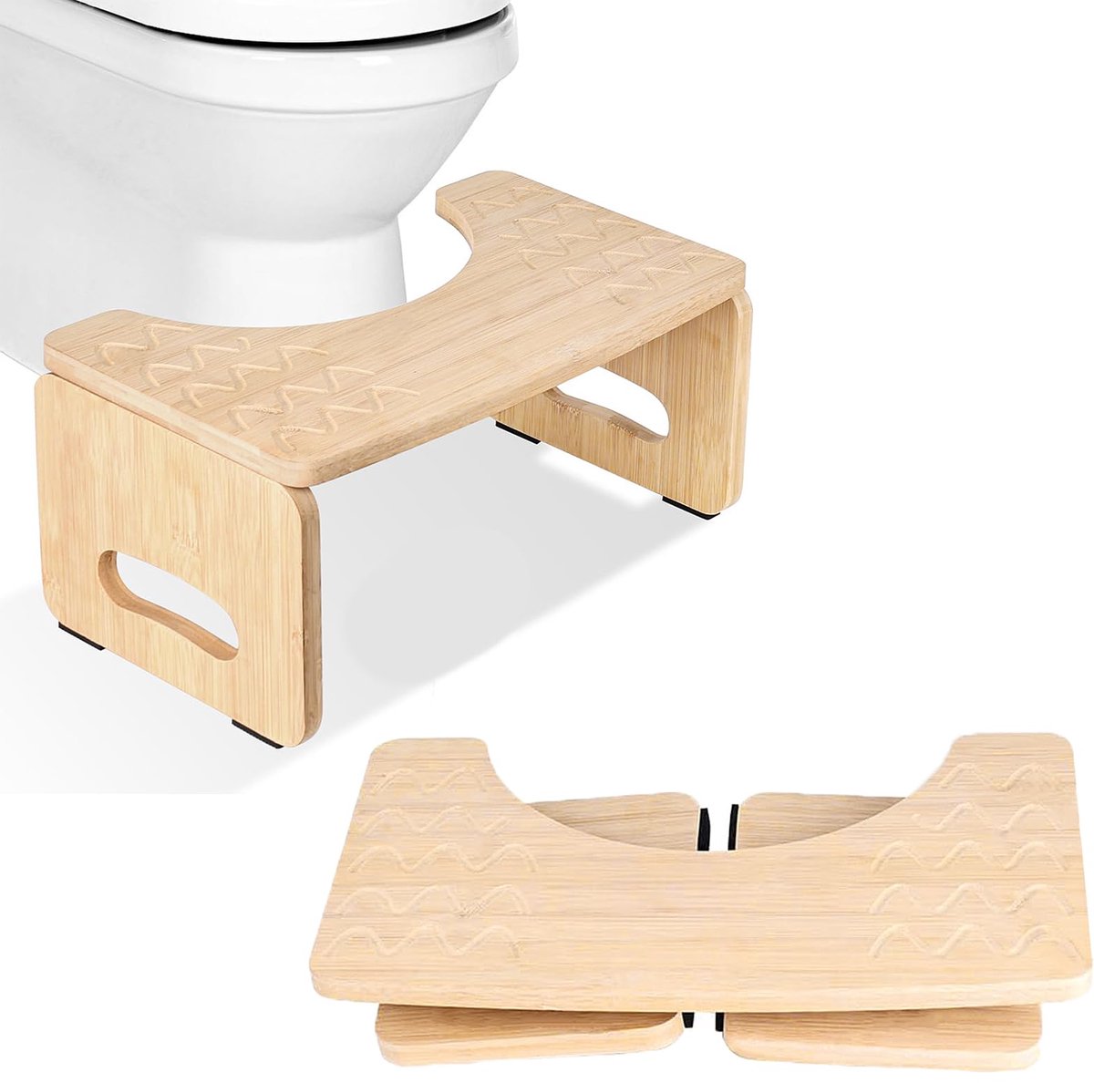 toiletkruk, 40 x 21 x 18 cm, wc-treeplank van hout, draagkracht 100 kg, opvouwbare draagbare toiletkruk, kruk, toilet voor volwassenen, voor verstopping, winderigheid
