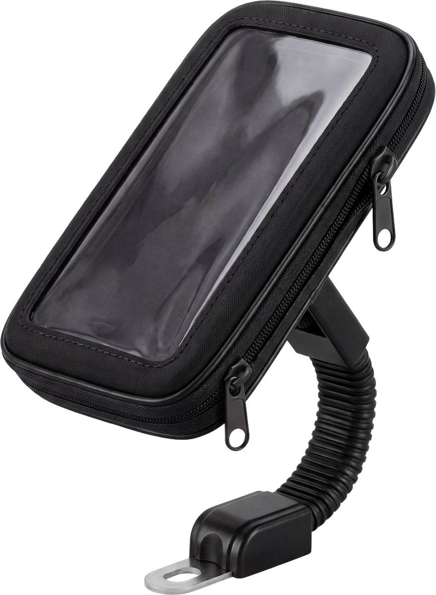 Telefoonhouder Scooter - Flexibel - Spiegel Bevestiging- Waterdicht - Draaibaar - GSM Houder - Ook voor motorfiets, brommer & rolstoel - Universeel