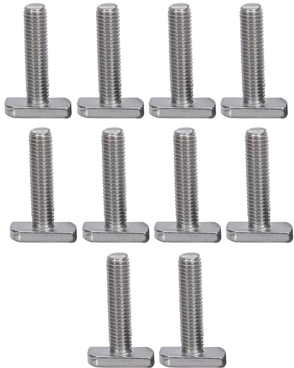 Dailygoods- T-bolt M8x40 - RVS Bout - Hamer Hoofd - T Slot Schroef - Mechanische Hardware - Slijtvast en Corrosiebestendig - Bevestigingsbout