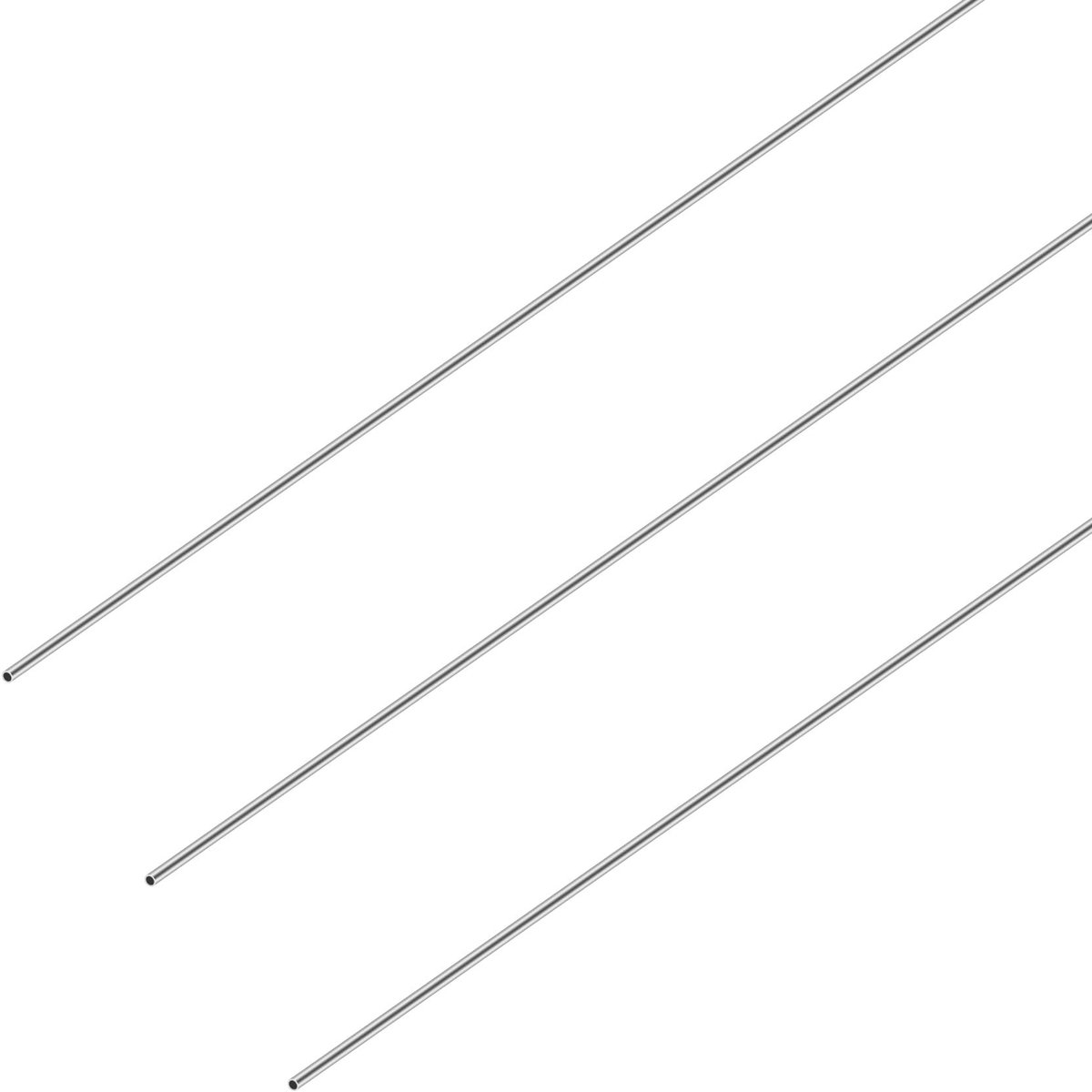 Dailygoods- Ronde Buis 304 Roestvrij Staal - 2 mm Buitendiameter - 0,3 mm Wanddikte - 300 mm Lengte - Set van 3 - Naadloze Constructie - Stalen Buis