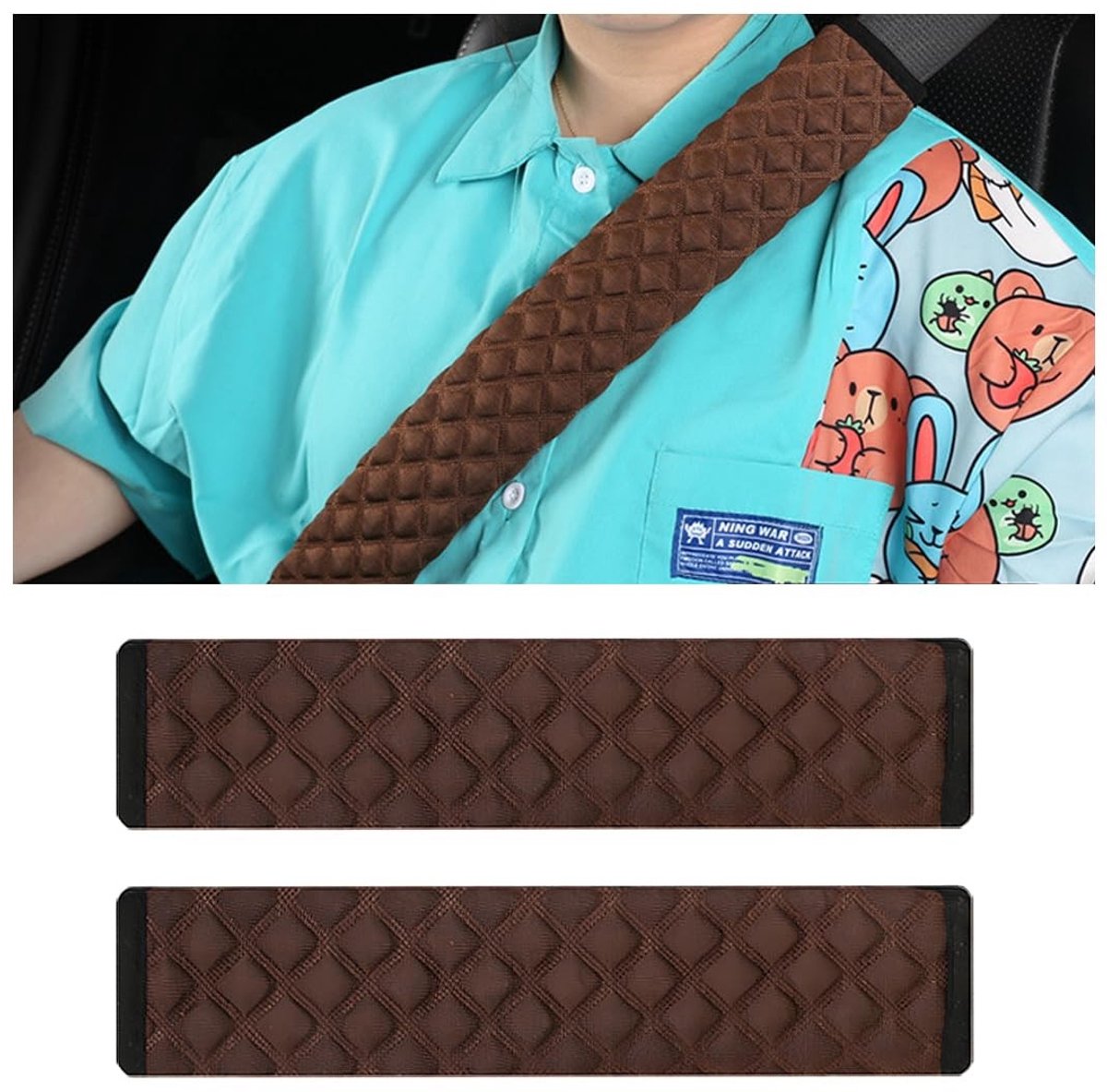 Dailygoods- Gordelkussen 2-pack - Zacht Veiligheidsgordel Schouderkussen - Duurzaam Polyester - Universeel - Lichtgewicht - Bescherming tegen Letsel