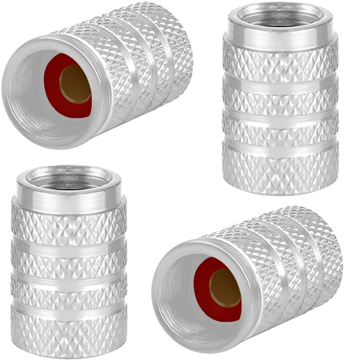 Dailygoods - 4 Aluminium Ventieldoppen voor Banden - Universeel en Stofdicht