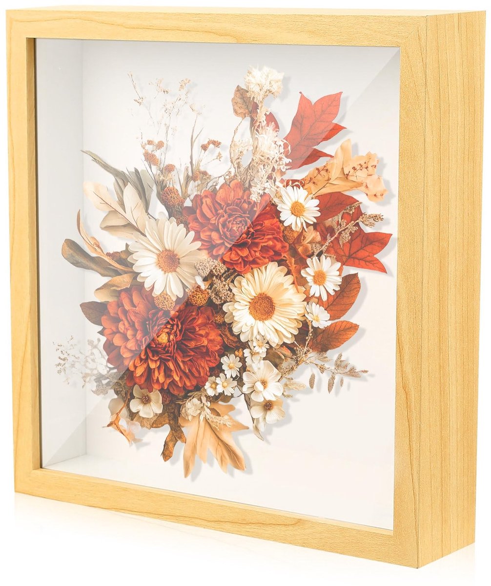 Dailygoods - 1 x fotolijst 20,3 x 25,4 cm, 3D-diepe lijst, diepe vitrinekast om 3 cm te vullen, diepe dozen voor bloemobjecten, bruiloftsboeket, foto's, decoratie, kunstherinneringen, doe-het-zelf