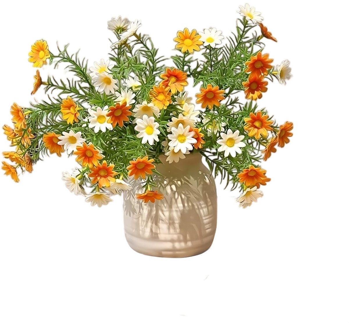 Dailygoods- Kunstbloemen Set - 3 Bundels Madeliefjes - UV-bestendig - Decoratie voor Balko