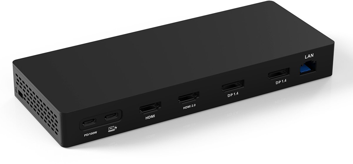 MEPA Laptop Docking Station - USB C Dockstation met Dual DisplayPort & HDMI - 100W PD - DisplayLink - Windows & MacBook