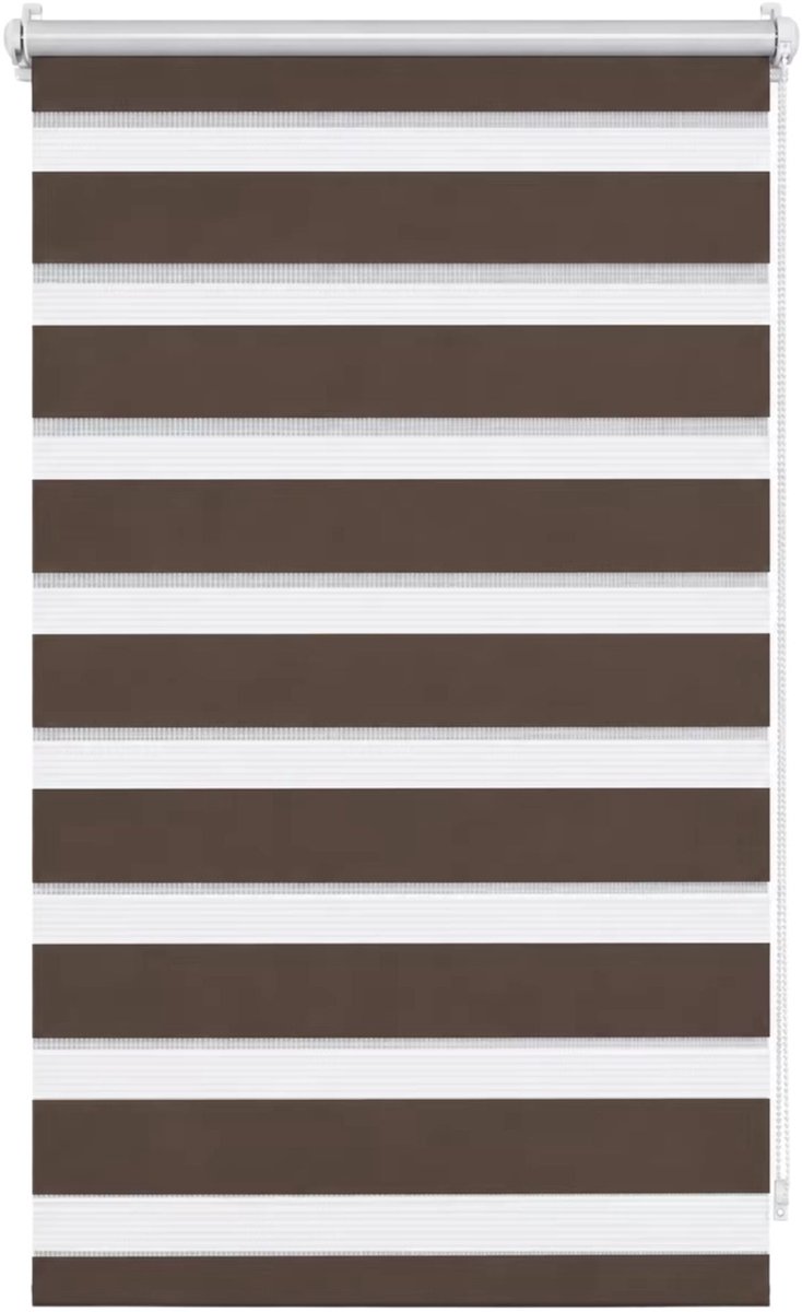 Zebra Rolgordijn 90x150 cm Wit – 2-in-1 Doppel Rollo met Zebrapatroon