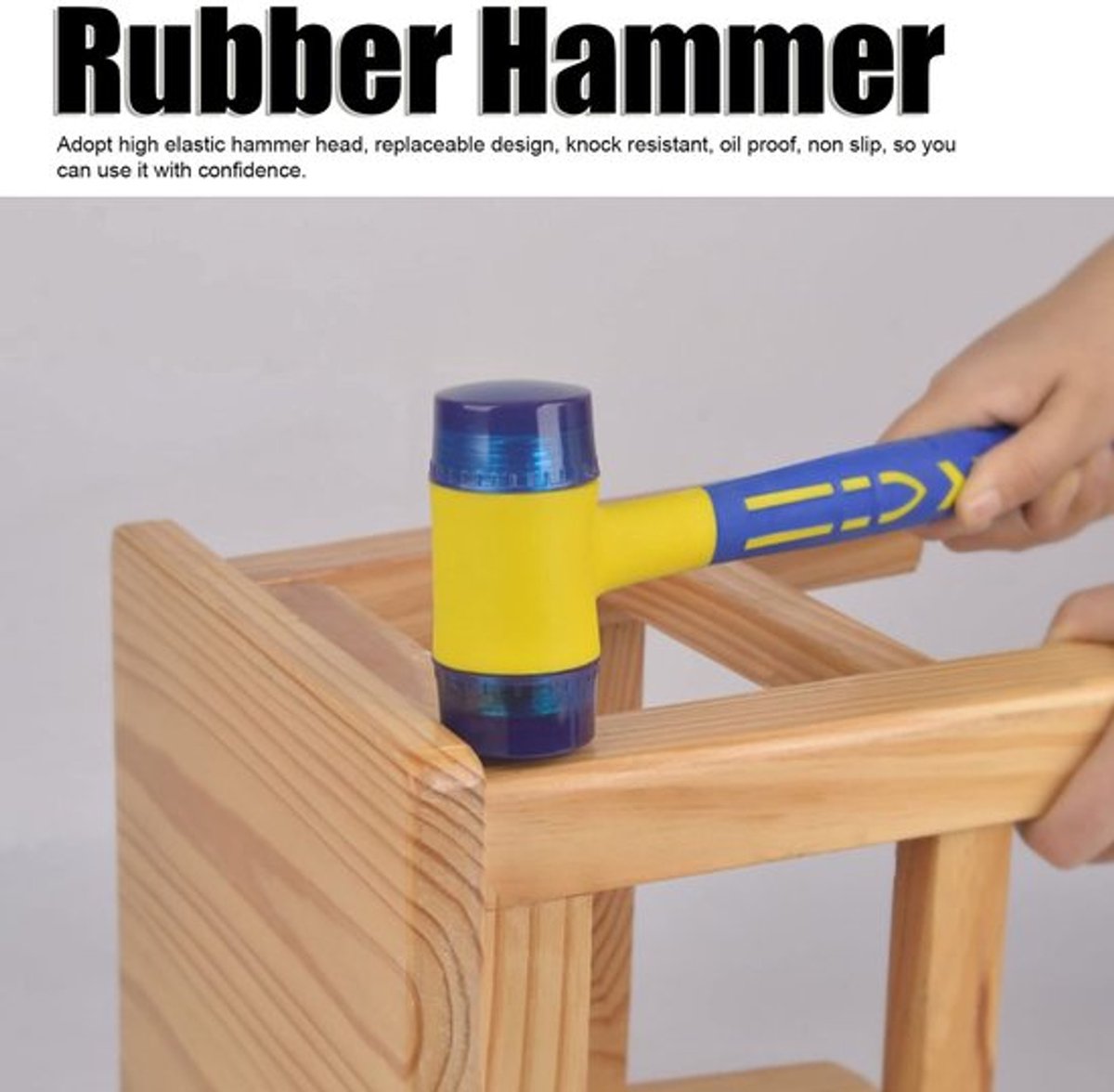 Hamer Schokabsorberend - Rubber Hamer - Ergonomisch Ontwerp - Duurzaam - Comfortabele Grip - Voor Houtbewerking
