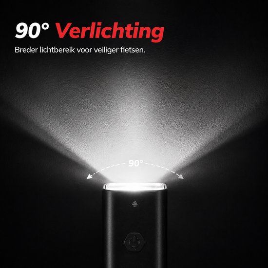 Wieport Fietsvoorlamp - LED Fietslamp - Oplaadbaar - 800 Lumen - Verstelbaar & Universeel - Zwart — afbeelding 5