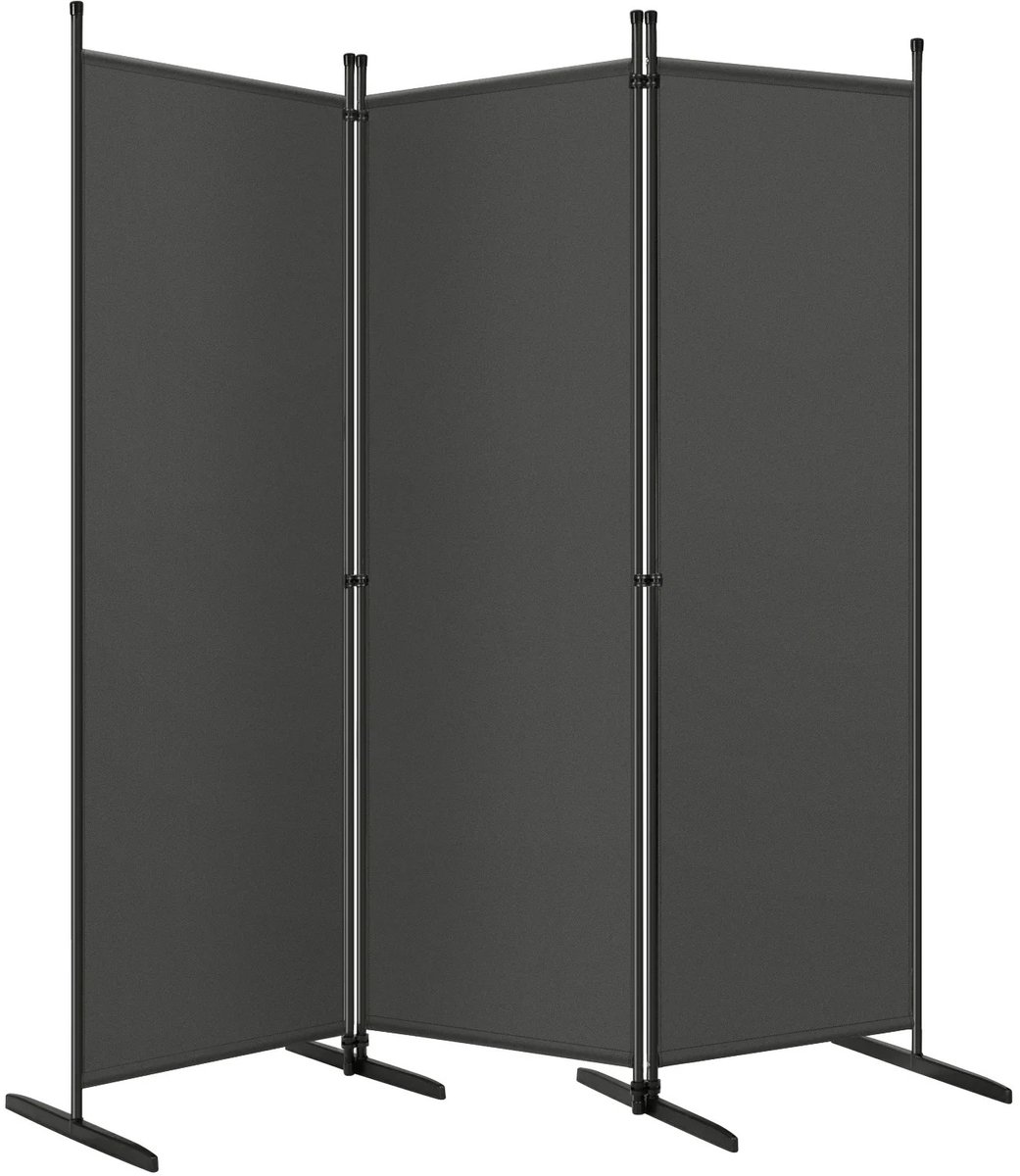 ITRONIQ Privacyscherm 167 x 177 CM - 3-Delig Kamerscherm Opvouwbaar - Scheidingswand Voor Binnen en Buiten - Donkergrijs