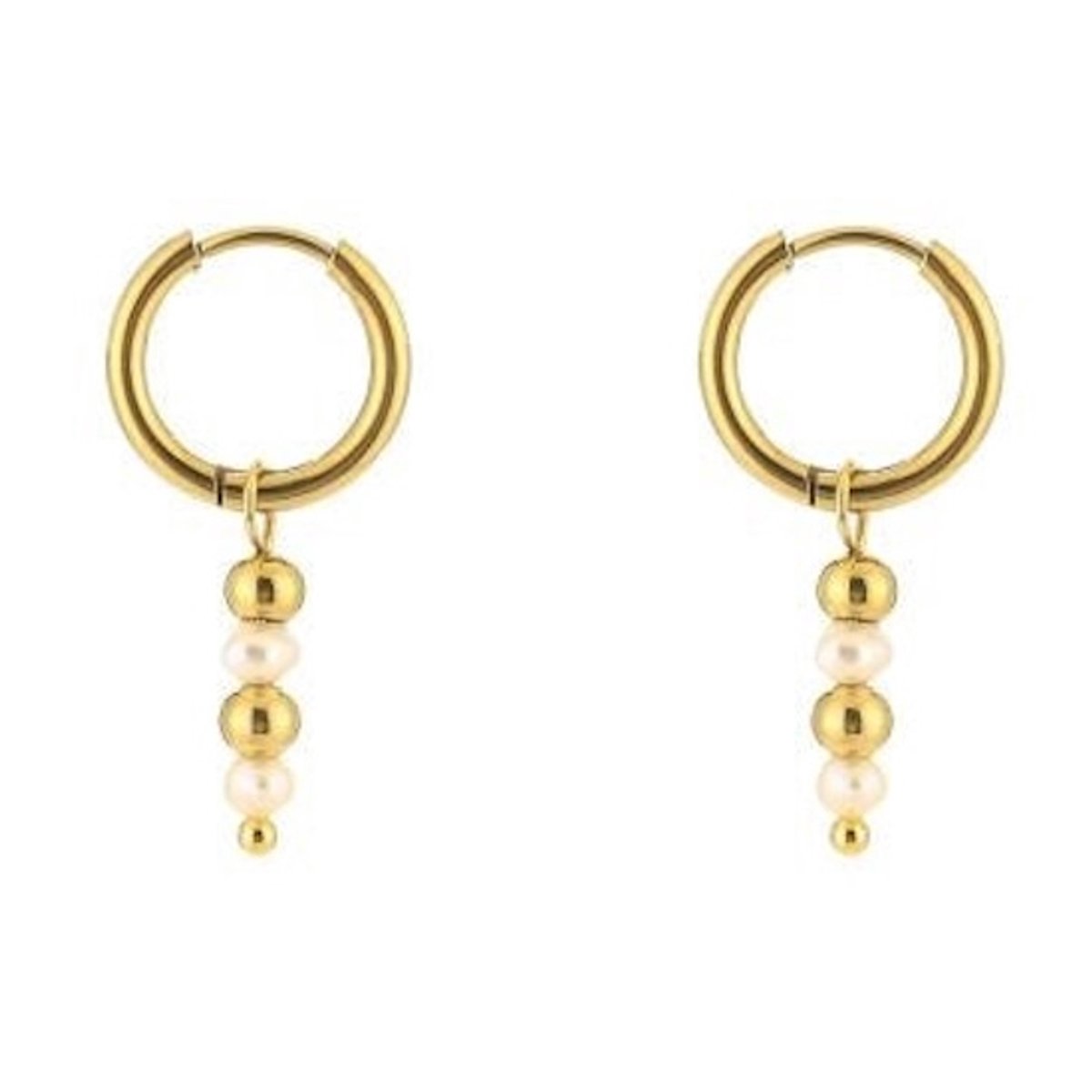 Michelle Bijou Oorbellen Dots and Pearl goud