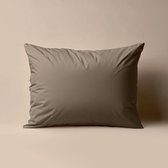 Zelesta Deluxe Uni Katoenen Kussenslopen Taupe & Cream - Kussenslopen 60 x 70 Set van 2 - Kussensloop