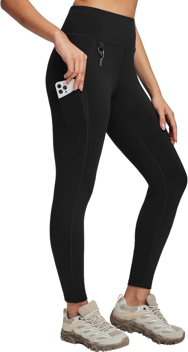 Leggings mit 3 Taschen Wanderhose Trekkinghose Sport Leggings Hoge Taille Schnelltrocknend UPF 50+