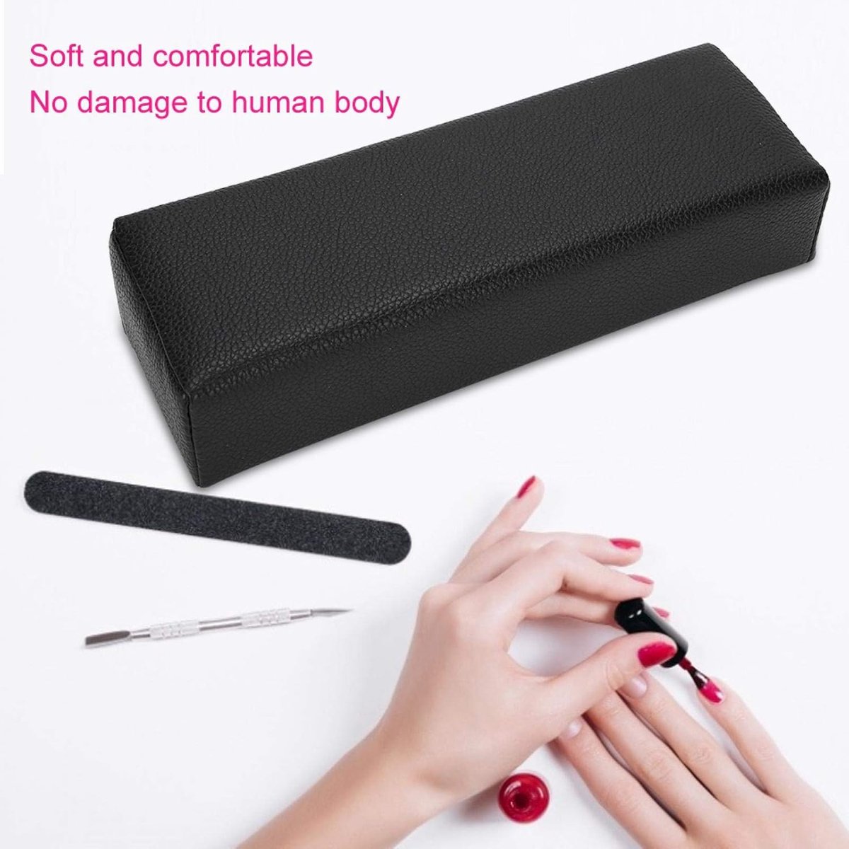 nagellak handhouder arm polssteun kussen nageltrainer handsteun nagelverzorging nagelstudio gereedschap [zwart], nail art handkussen nageldroger hulpmiddel