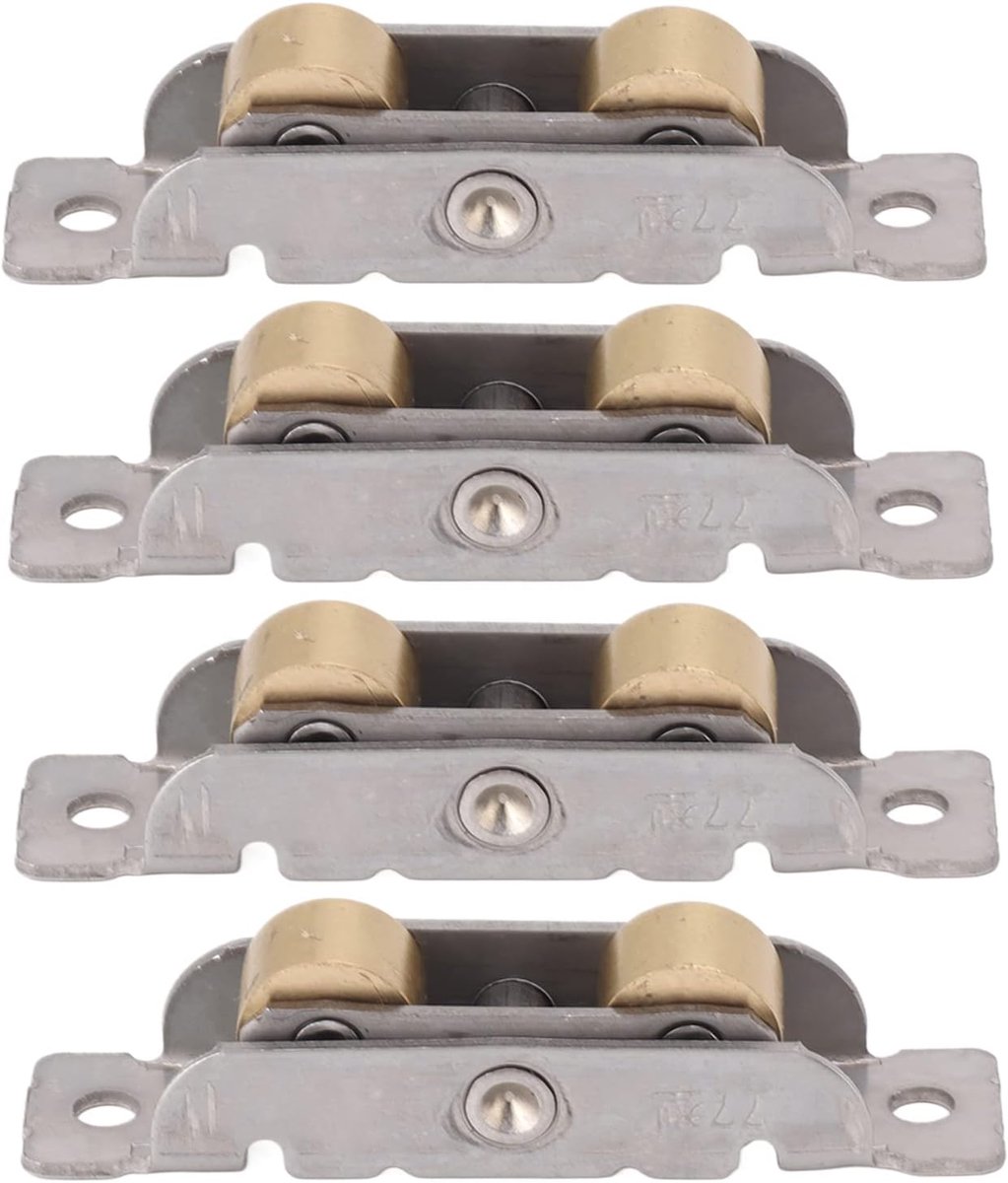 4-delige Schuifpui-rolmontage Lager Schuifdeur Wielen Rollen Accessoires Katrollen Schroeven Glazen Kogellager Accessoire voor Wiel Rolwielen Zonwering Luifels (Plat wiel)
