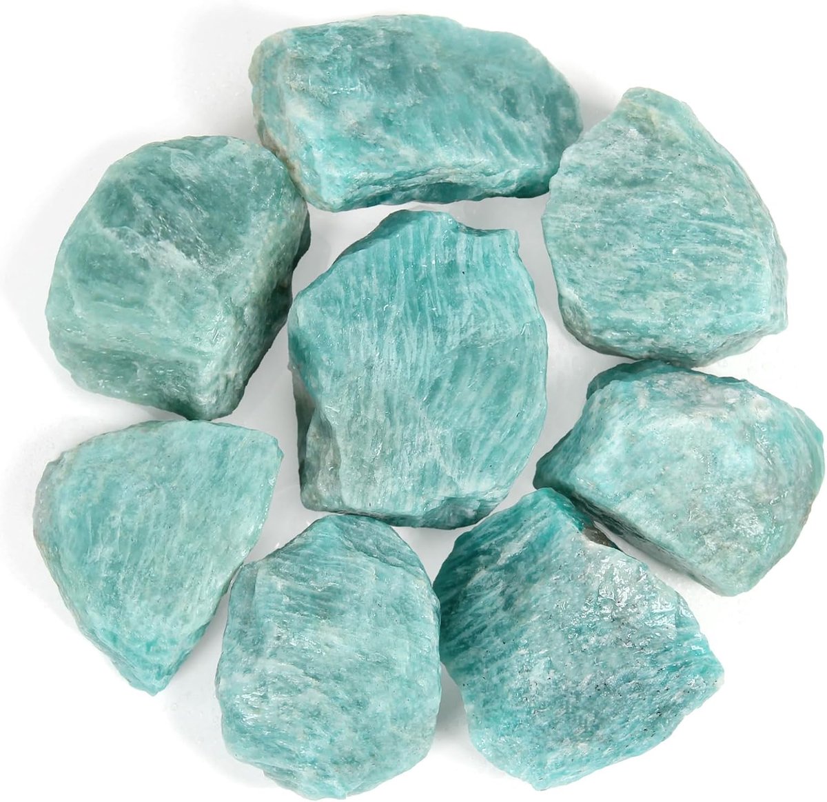 0,5 kg bulk ruwe Amazoniet steen ruwe kristal - Natuurlijke ruwe stenen kristal voor tuimelen, cabbing, fonteinrotsen, decoratie, polijsten, draadwikkeling, Wicca & Reiki kristal genezing