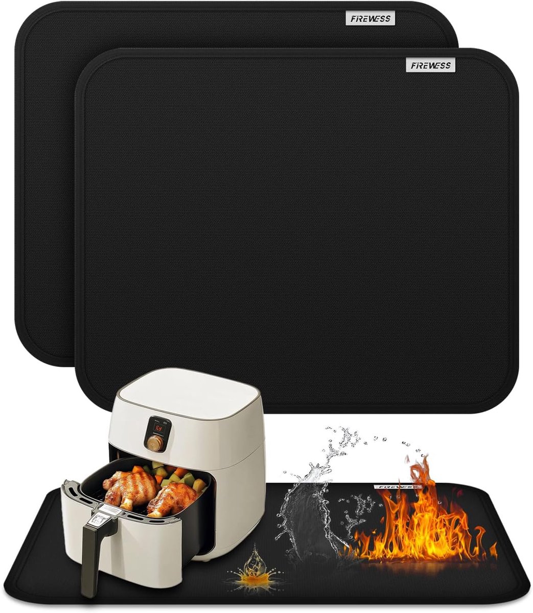 2 Stuks Hittebestendige Mat Voor Heteluchtfriteuse 40 x 60 CM Hot Pads Voor Aanrecht Hittebeschermer Siliconen Matten Aanrechtbeschermer