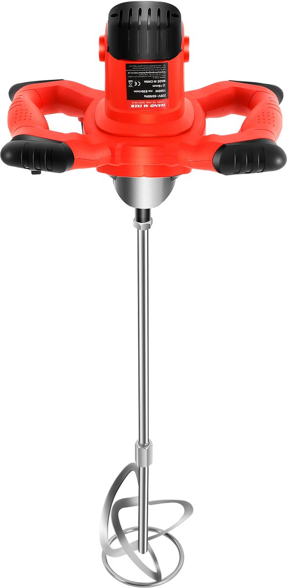 Mura Staafmixer - Handmixer - Betonmixer - Verfmixer - Mortelmixer - S-vormige Dubbele Bladen - 1500W Motor - 5 Snelheden