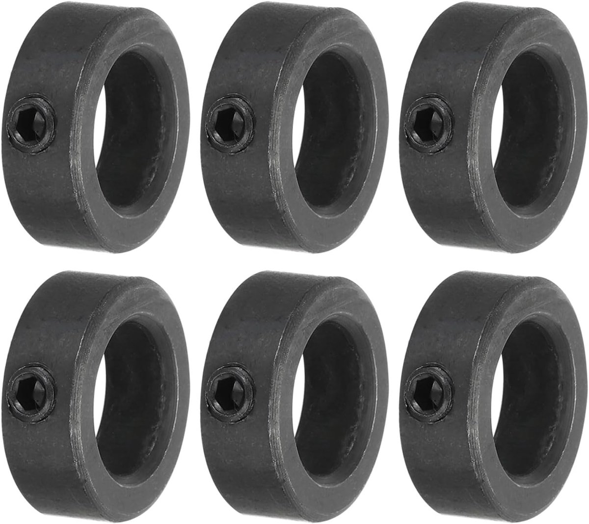 Boomklem 0,55 inch van koolstofstaal met bevestigingsschroef, vergrendelingskraag stijl klem, zwart, 6 stuks