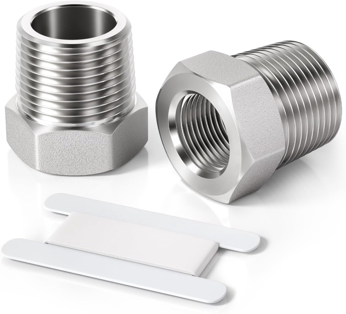 2 stuks 1/8" female naar 3/8" male BSP Thread Stainless Hex Bushing Reducing Connector voor buisverbinding conversie