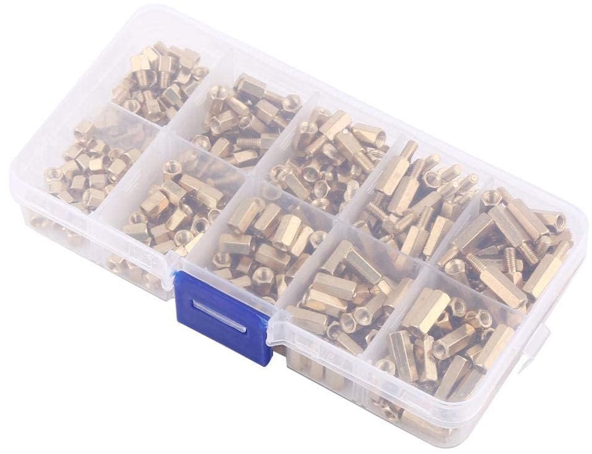300Pcs M3 Moer Schroef Spacer Schroefdraad Mannelijk-Vrouwelijke Zeshoekige Messing Bolt Spacer Moederbord M3