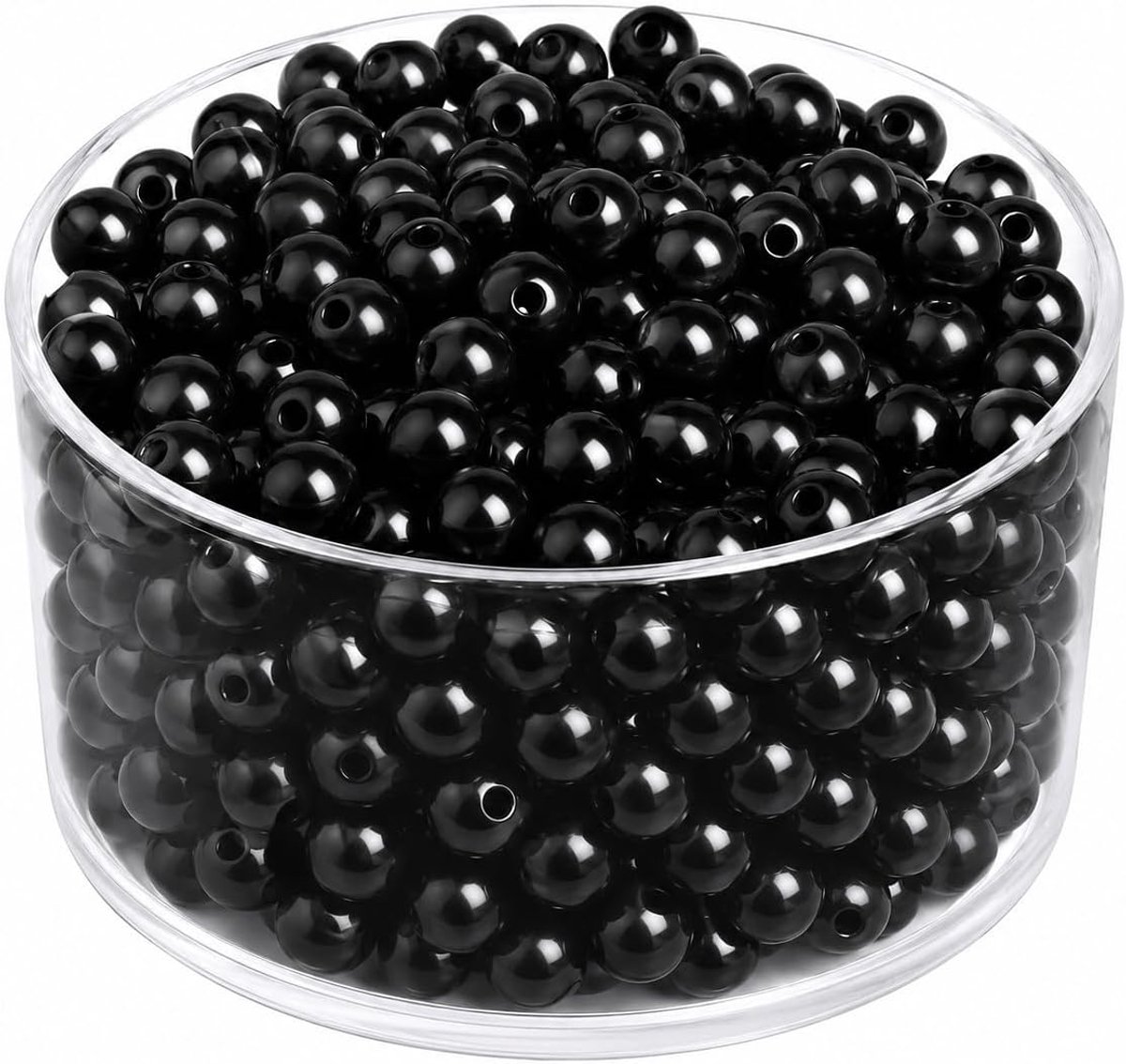 imitatieparels, parelmoer, waxparels, 100 stuks, 10 mm, ronde kunstparels, voor bruiloft, feest, decoratie, sieraden, knutselen, zwart