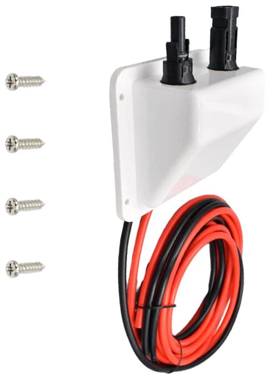 Dakdoorvoer, ABS dubbele kabeldoorvoer met 10 ft 10 AWG zonnekabel, IP68 UV-bestendigheid voor camper, boot, caravan, marine