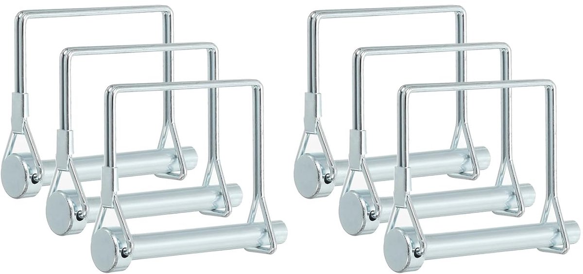 Koppelingsbouten voor aanhanger, 5/16 x 5 inch, 6 stuks vierkante draadvergrendelingsbouten, vergrendeling, as, bouten, stopcontact, Vigoriaveiligheid voor landbouwaanhanger, tractor