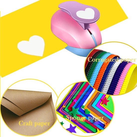 Stansenset, hartvormig, 3 stuks papieren stansmachine, stansset, voor cadeauhangers, knutselen, scrapbooking, foto's, wenskaarten, willekeurige kleur — afbeelding 4