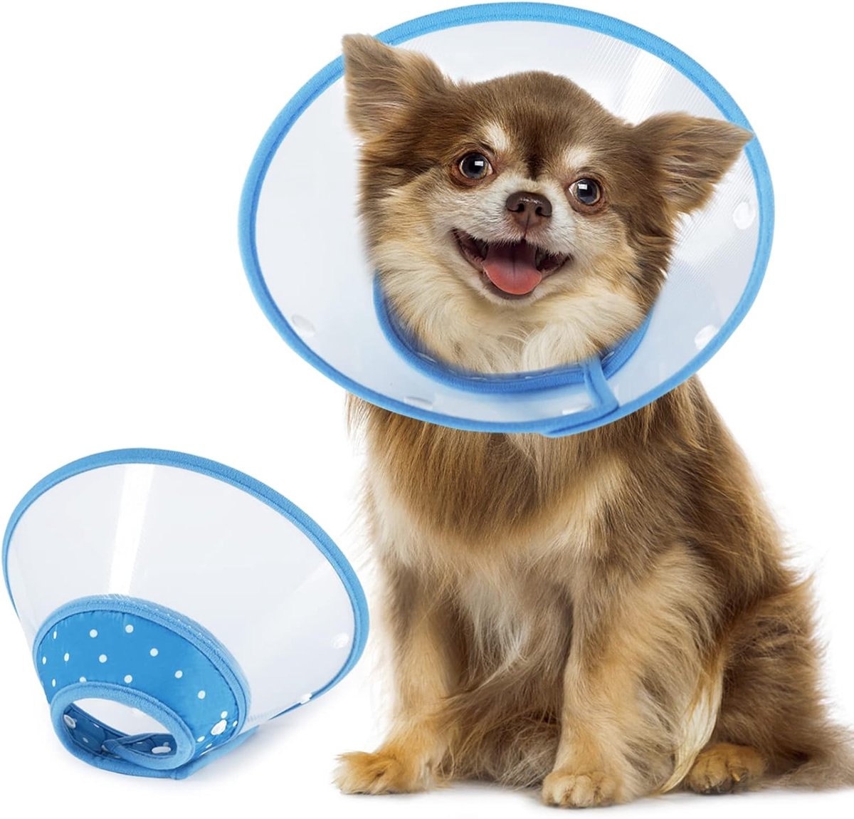 Hondenkegel, 10,1 inch lichtgewicht plastic elizabethaanse halsband zachte medische chirurgie herstelkraag voor kleine hond en grote kat (blauw)