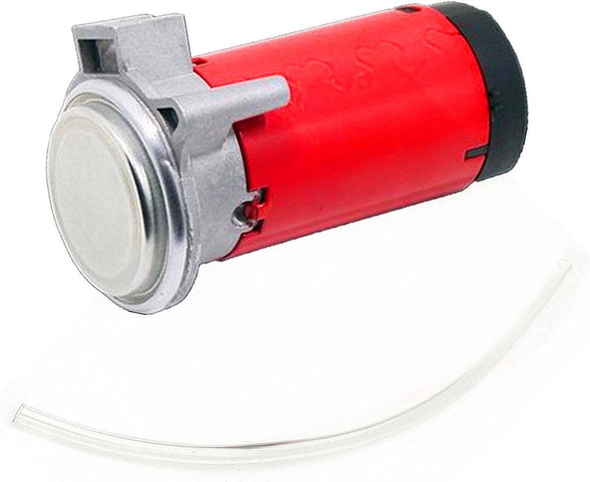 Fluitje voor de auto, rood, luchtcompressor, luchtpomp, 12 V, met flexibele slang, elektromagnetische motor, onderdelen voor hoorn, super luid, vrachtwagen, wagon, trein