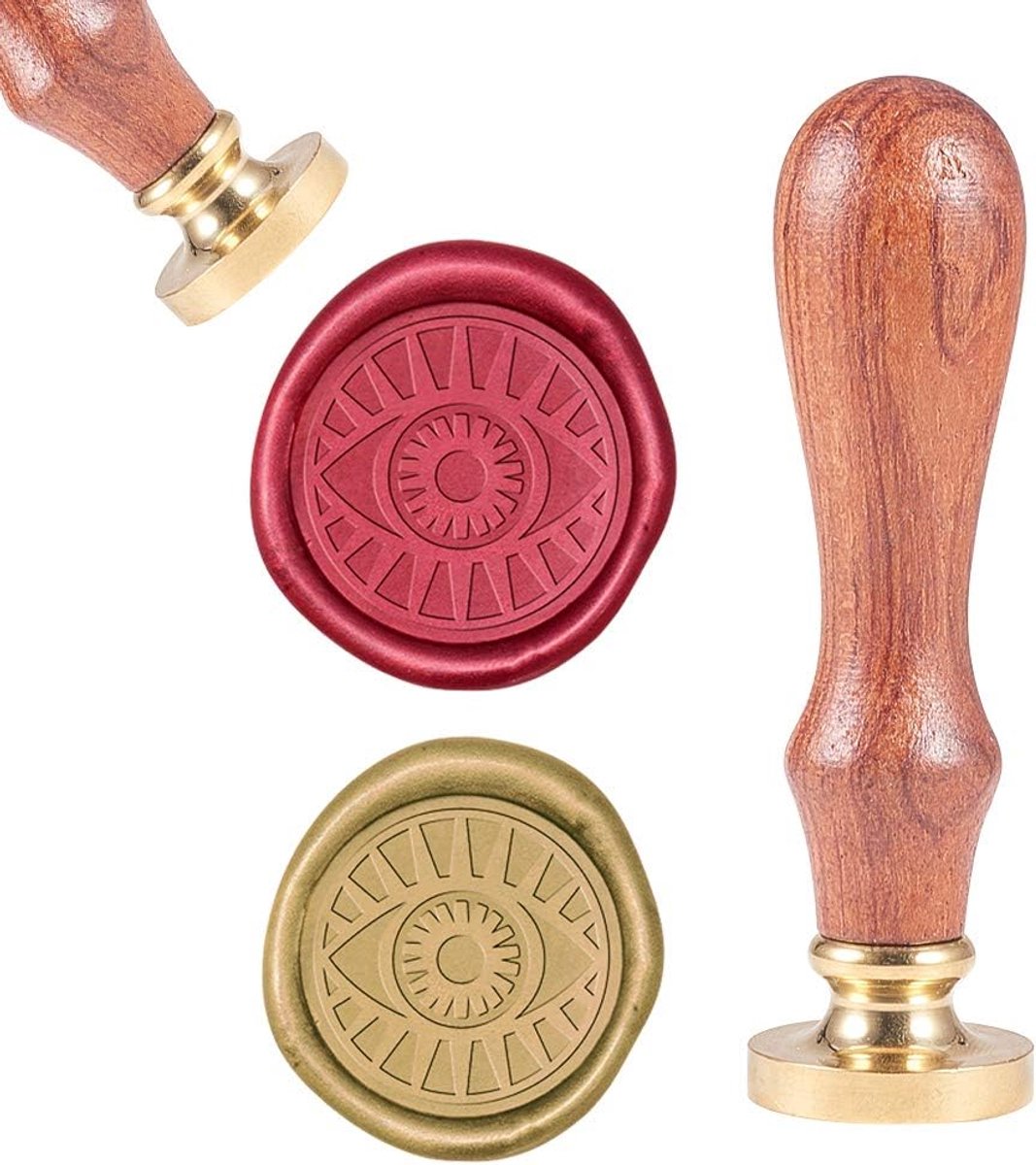 Wax Seal Stempel, Vintage Wax Afdichting Postzegels Agypten Eye Retro Hout Stempel Verwijderbare Messing Hoofd 25mm voor Bruiloft Enveloppen Uitnodigingen Versiering Fles Decoratie Gift Verpakking