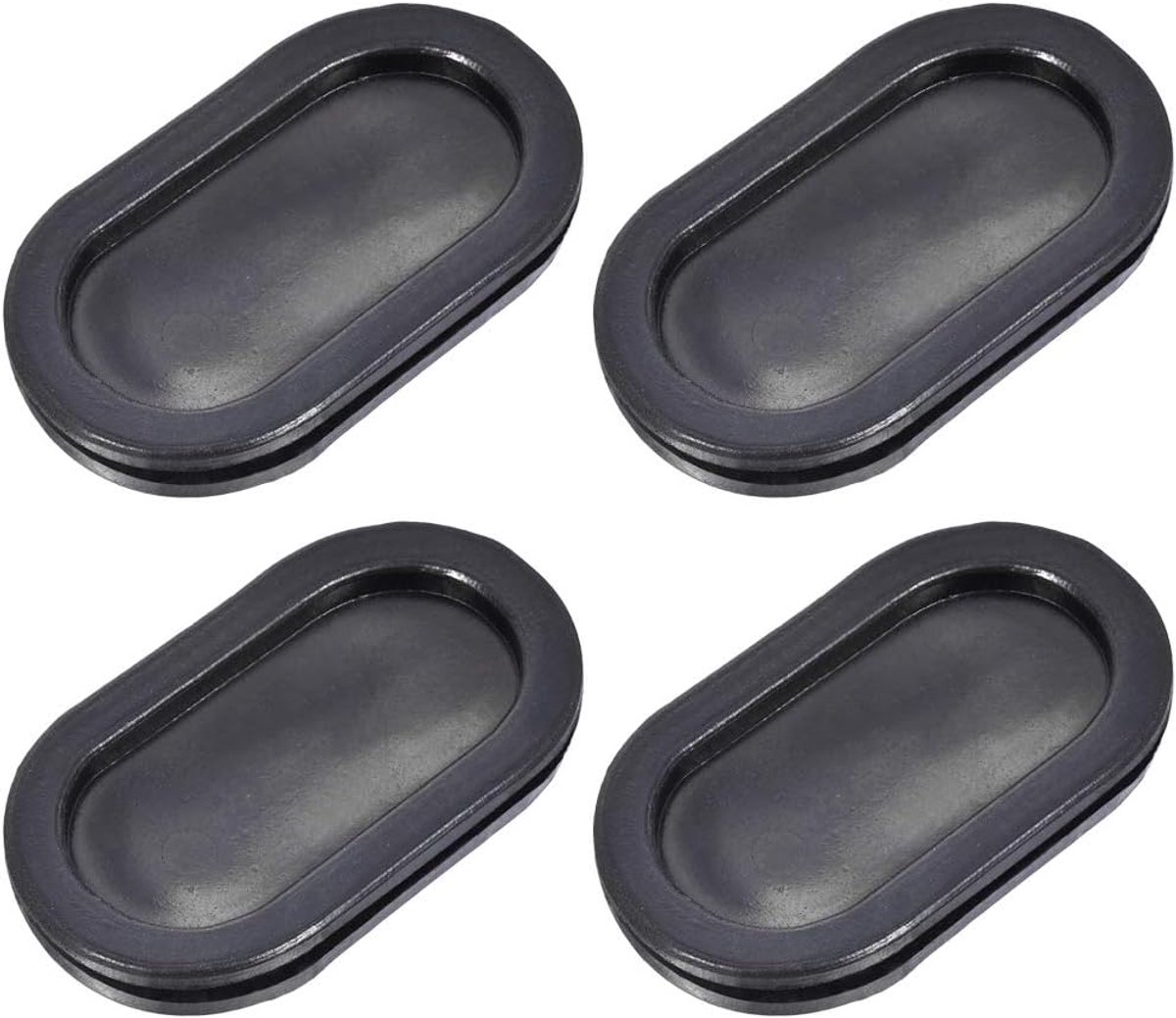 sourcing map 4 stuks ovale spuitmonden draad bescherming rubber oliebestendig montagediameter 30x65mm