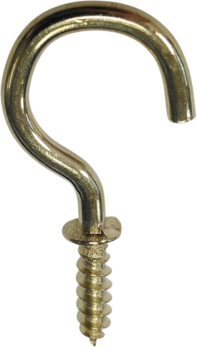 Hardware BH00033 19 mm galvanisch messinghaken (verpakking van 50), wit, stuk — afbeelding 4