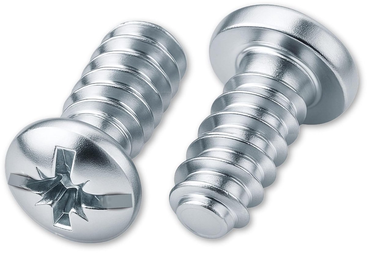 Euroschroeven met Ronde Kop 6,3 x 16 mm - 50 Stuk - Pozidriv - Wit Verzinkt Staal - Voldraad - Euro Schroeven voor Montage van Scharnieren en Geleiders