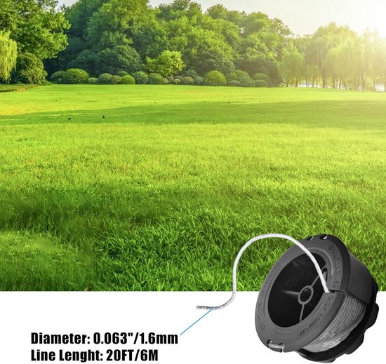Vervangende trimmerspoel 1,6 mm 6 m voor Bosch Universal GrassCut 18 18-26 18-260 Grastrimmer (6 spoelen) — afbeelding 2