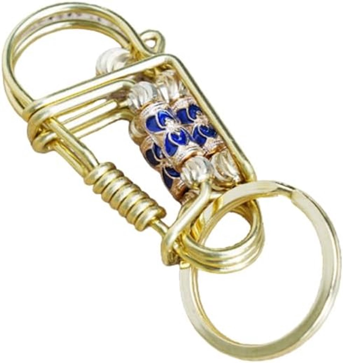 Sleutelhanger Messing Sleutelhanger Sleutelhouder Unisex Sleutel Organizer Sleutelhanger Verjaardag Kerstmis Bruiloft Valentijnsdag Gift voor Mannen en Vrouwen, Goud, Eén maat