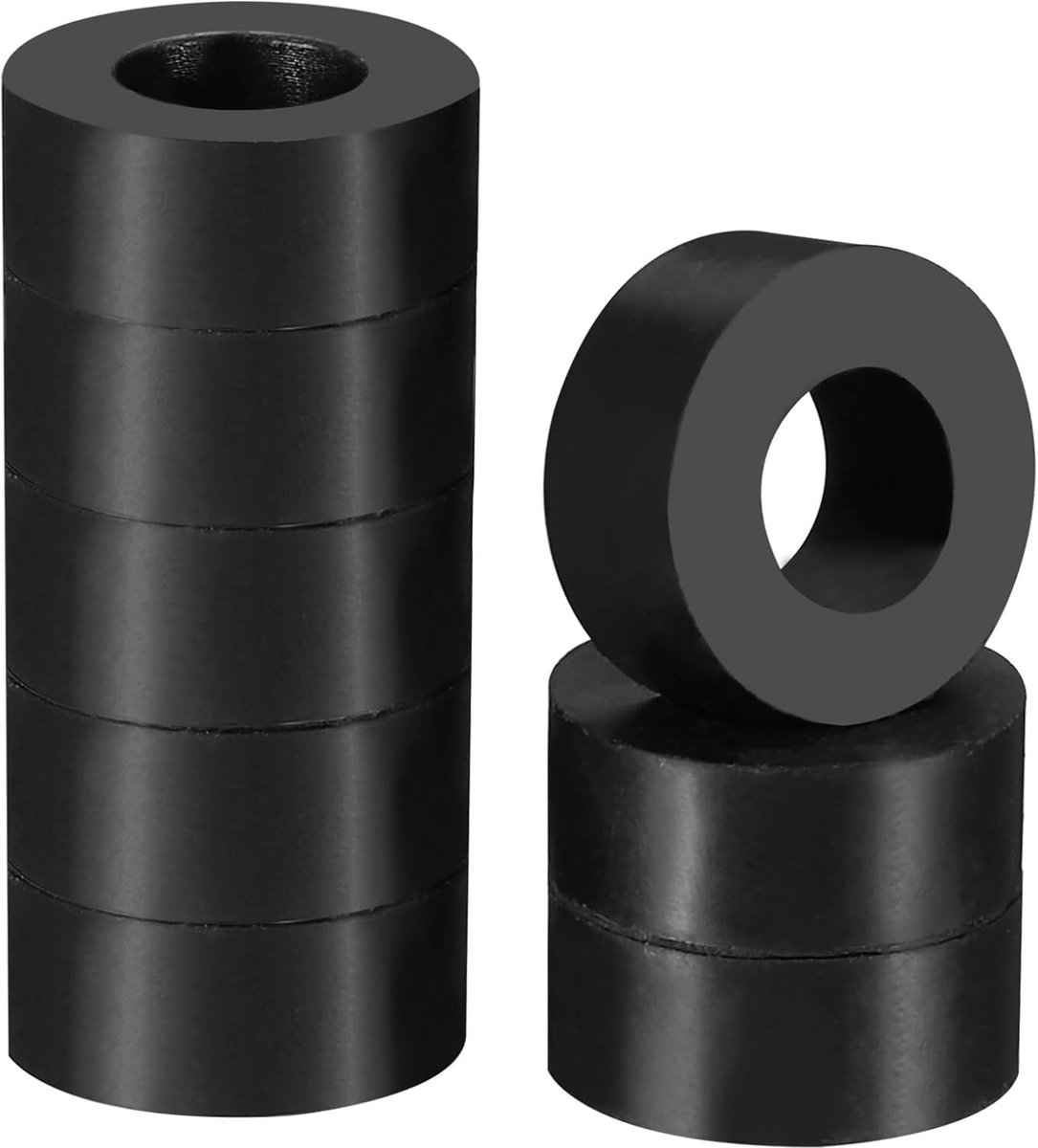 Multifunctionele rubberen afstandhouder, 8 stuks 0,8 inch OD x 25/64 inch ID x 0,3 inch dikte anti-vibratie isolatie spacer pads sluitring voor HVAC-machines bouten auto, zwart
