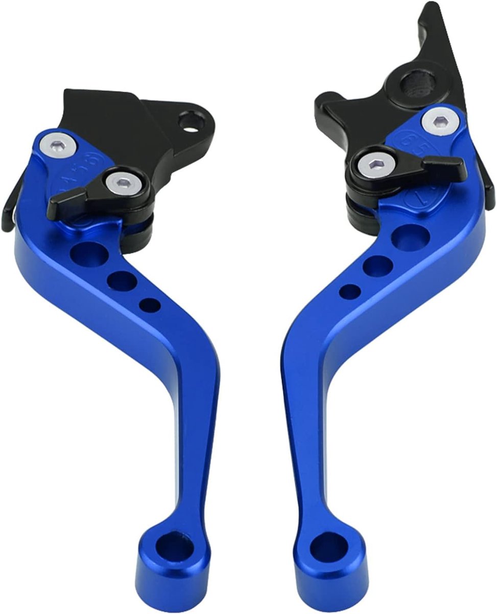 motorfiets remhendel, 1 paar CNC aluminium motorfiets koppeling trommelremhendel(Blauw)