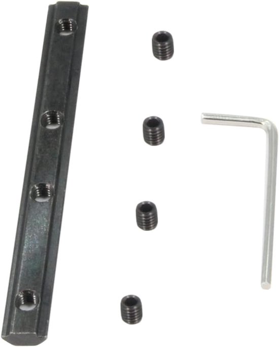 lijn connector 3.9 "gezamenlijke beugel met M5 schroef voor 0.25" sleuf 2020 serie aluminium extrusieprofiel, 10 stks/pak (zwart-rechte beugel-20serie) — afbeelding 2
