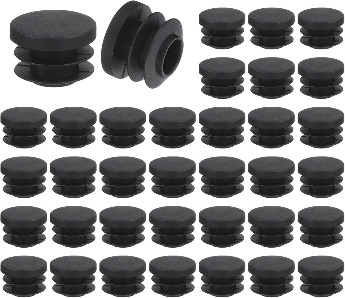 36 stuks ronde kunststof doppen, geschikt voor ID 14-17 mm eindkappen, zwarte buispads, inzetstukken voor poten, meubels, rubberen stoelen, bescherming vloer, bank, tafel, planken, OD 19 mm