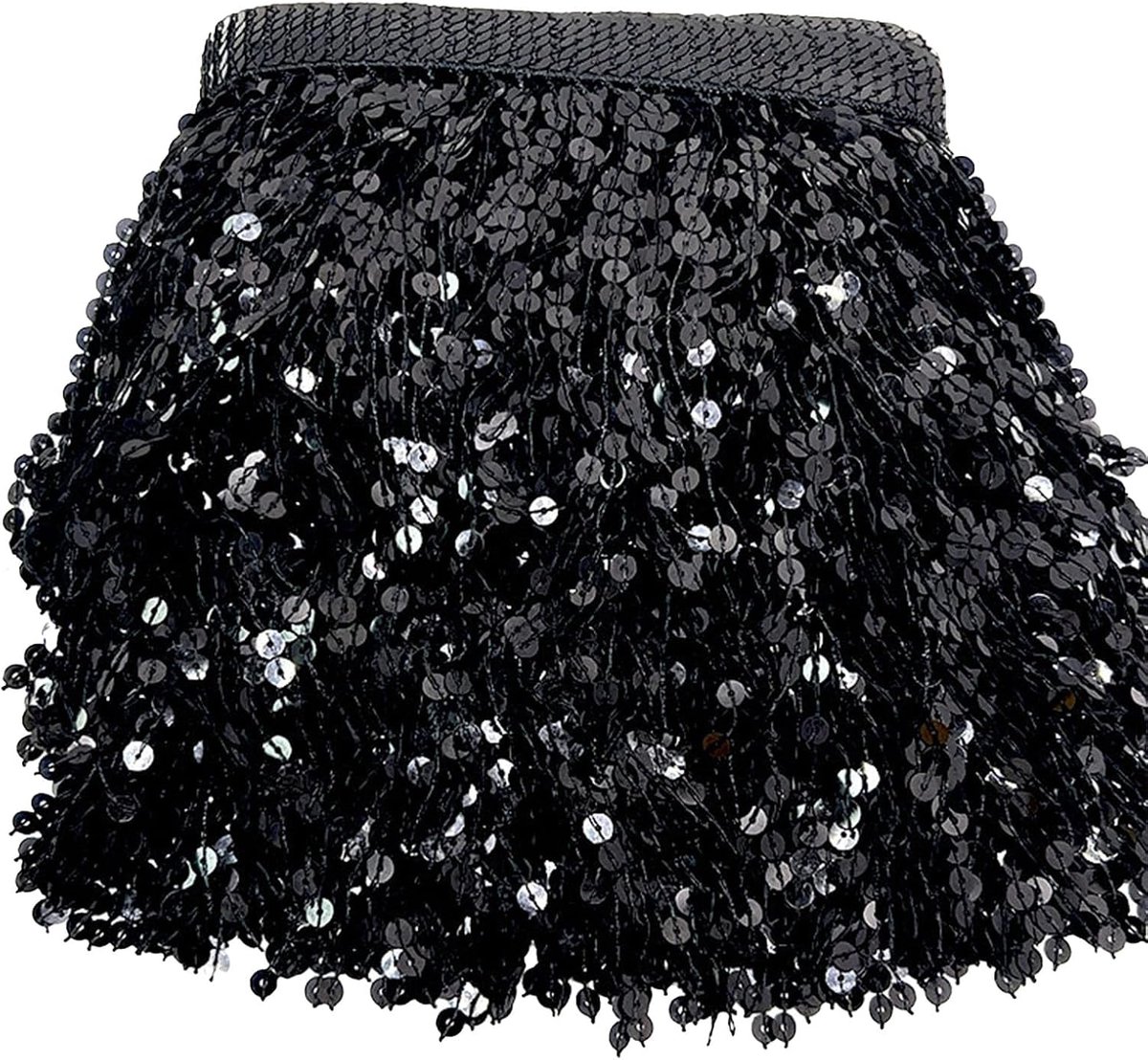 3 meter paillettenlint met kwastjes, franjes voor doe-het-zelf kleding, decoratie, gordijnen, tassen, kunsthandwerk (zwart)