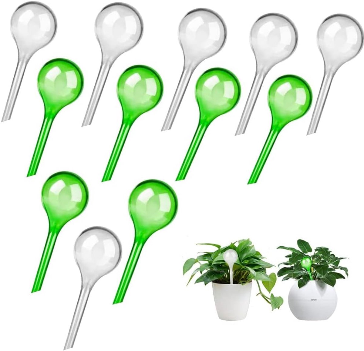 Irrigatiebal voor planten, 12 stuks, kleine planten, gietballen, automatische irrigatieballen, potplanten, zelfbewatering, pvc, irrigatie voor kamer/buitenplanten, 12,5 x 5 cm