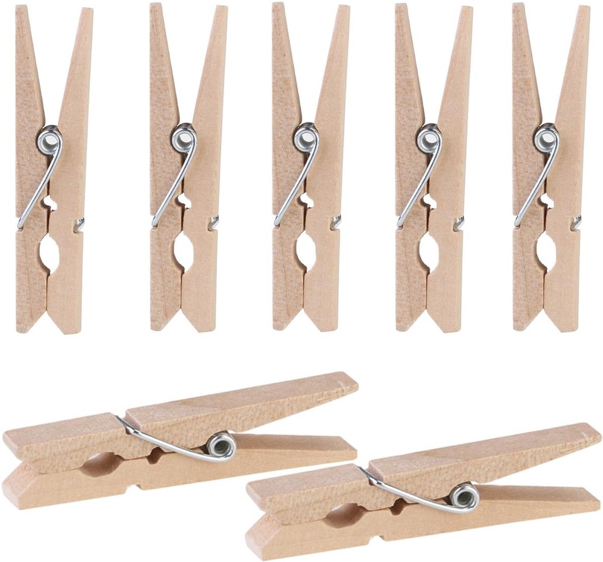Wasknijpers, 100 stuks, 4,8 cm, mini-decoratieve wasknijpers, hout, handwerk