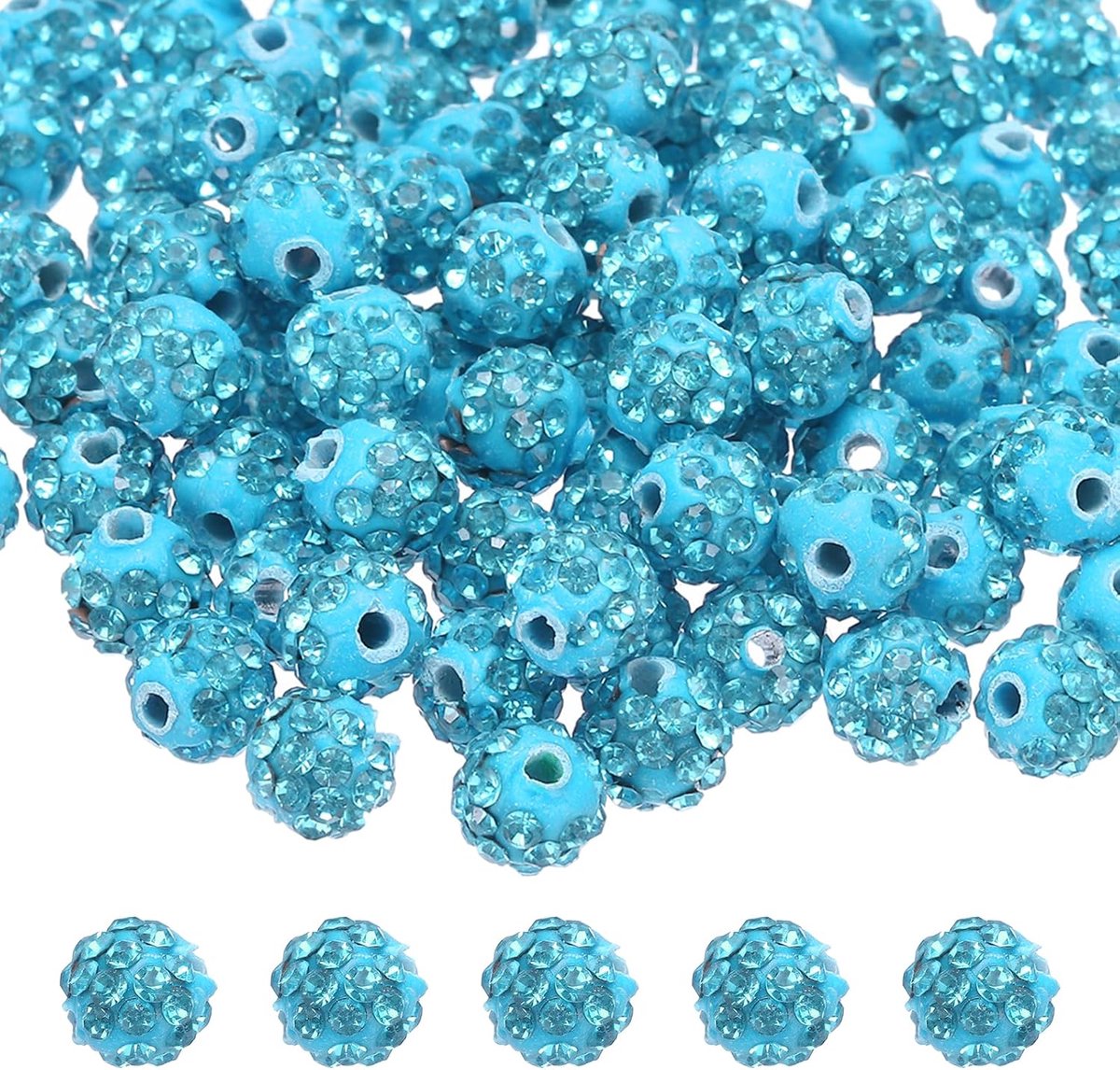 Kralen voor het maken van sieraden, kralen klei, diamant, glinsterende kralen, disco bling voor halsketting, armband, Kerstmis blauw