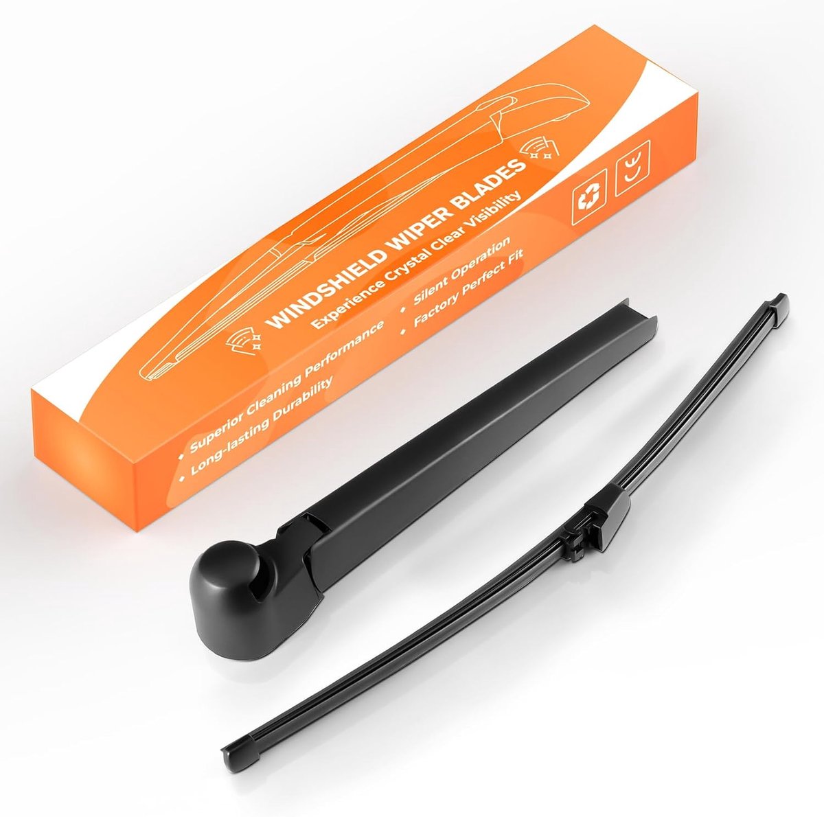 Achterruitenwisserarm voor VW T5 Caddy 2003-2015 ruitenwisserset | Achterruitenwisser, wisserblad, ruitenwisser, eenvoudige montage, duurzame vervanging, helder zicht