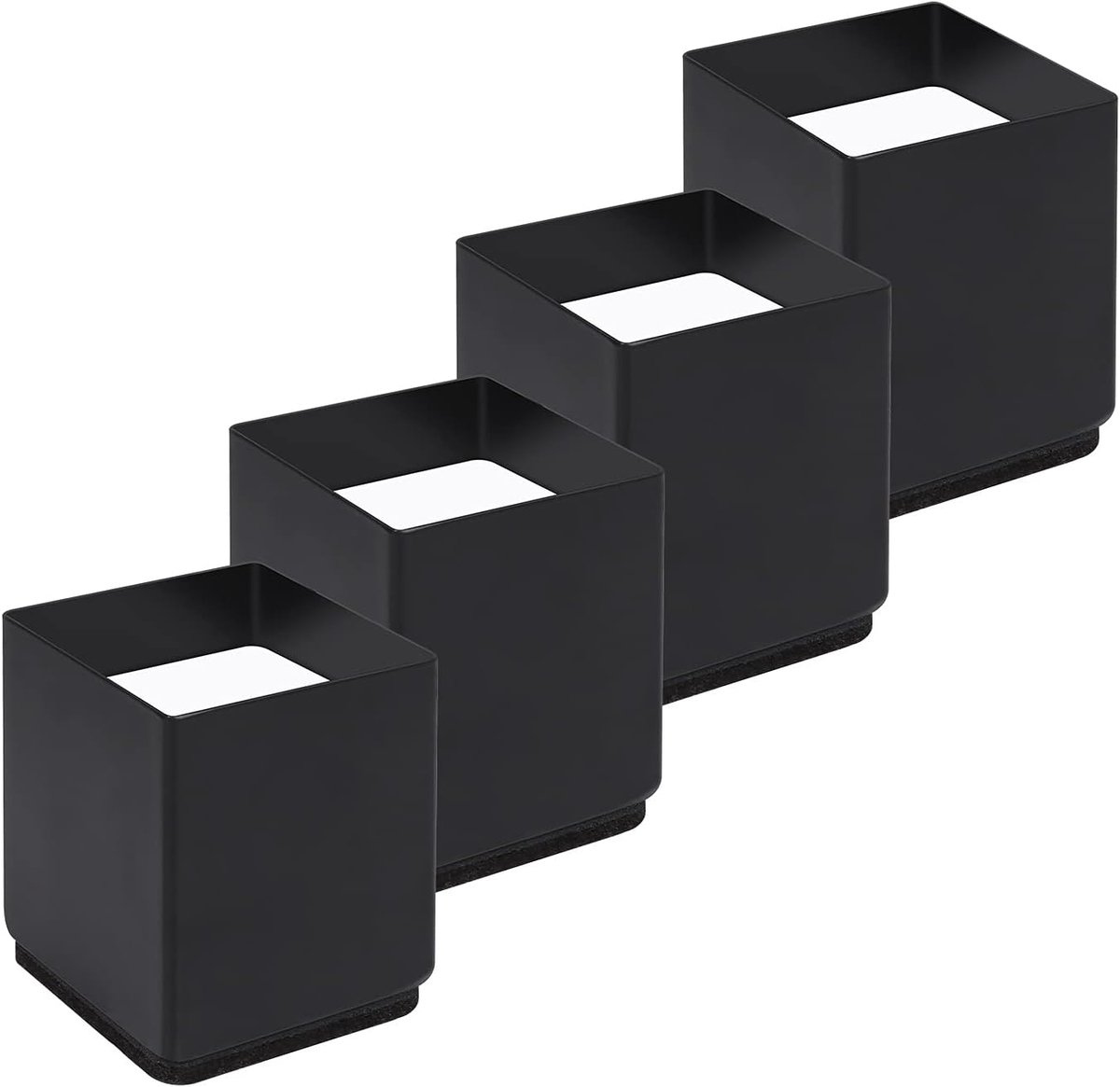 4 Pack Meubelrisers Massief Stalen Tafel Bank Bed Riser, Voegt 2" Hoogte, ersie met Edge Guard Liften, Meubelverhoging, Bedhoger, Tafelverhoger Toe Aan Heavy Duty Meubels, Vierkant en Rond