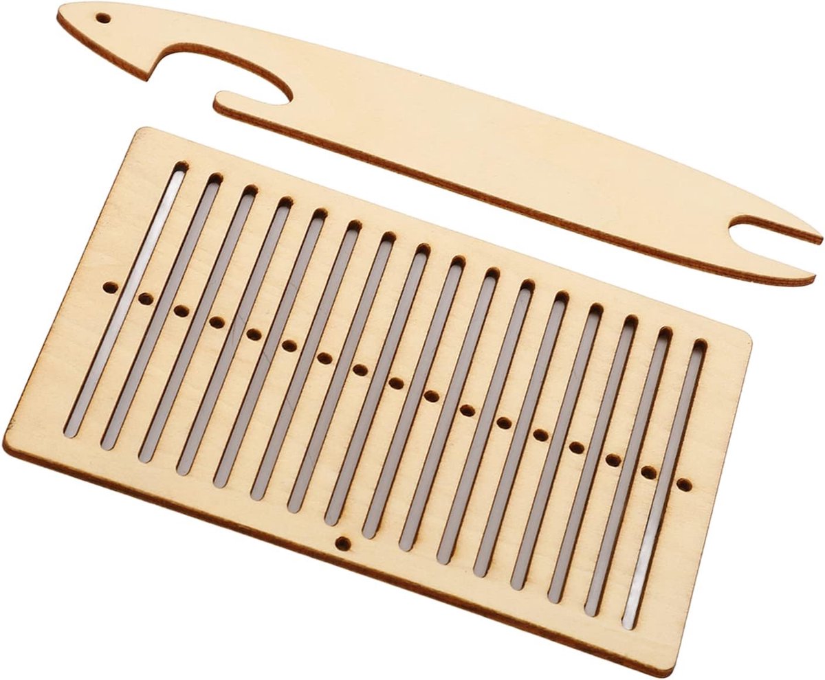 Weefstoelset, 2 stuks, weefscheepjes, weefgereedschap voor weefstoel, weefgereedschap, kunsthandwerk voor armband, tas, riem, camerariem, weven van stijve weefstoel voor