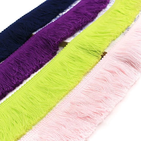 2 meter, 5 cm, kwastjes, franjes, snijfranjes, decoratieve band, rand, dansfranjes, naai-accessoires voor kleding, kostuums, zelfnaai, gordijnen, tafelkleden — afbeelding 5