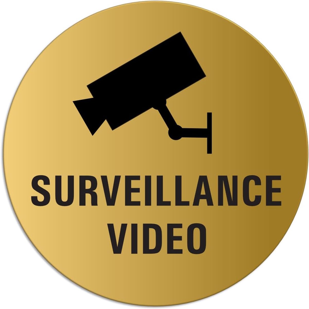 Deurplaat, videobewaking, geanodiseerd aluminium, mat messingeffect, Ø 75 mm, zelfklevend, nr. 39130-M